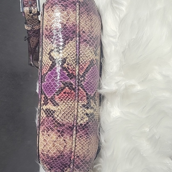 NWT CALVIN KLEIN Charles Flap Crossbody Grape Snake Bag‎ NWT - Picture 8 of 14